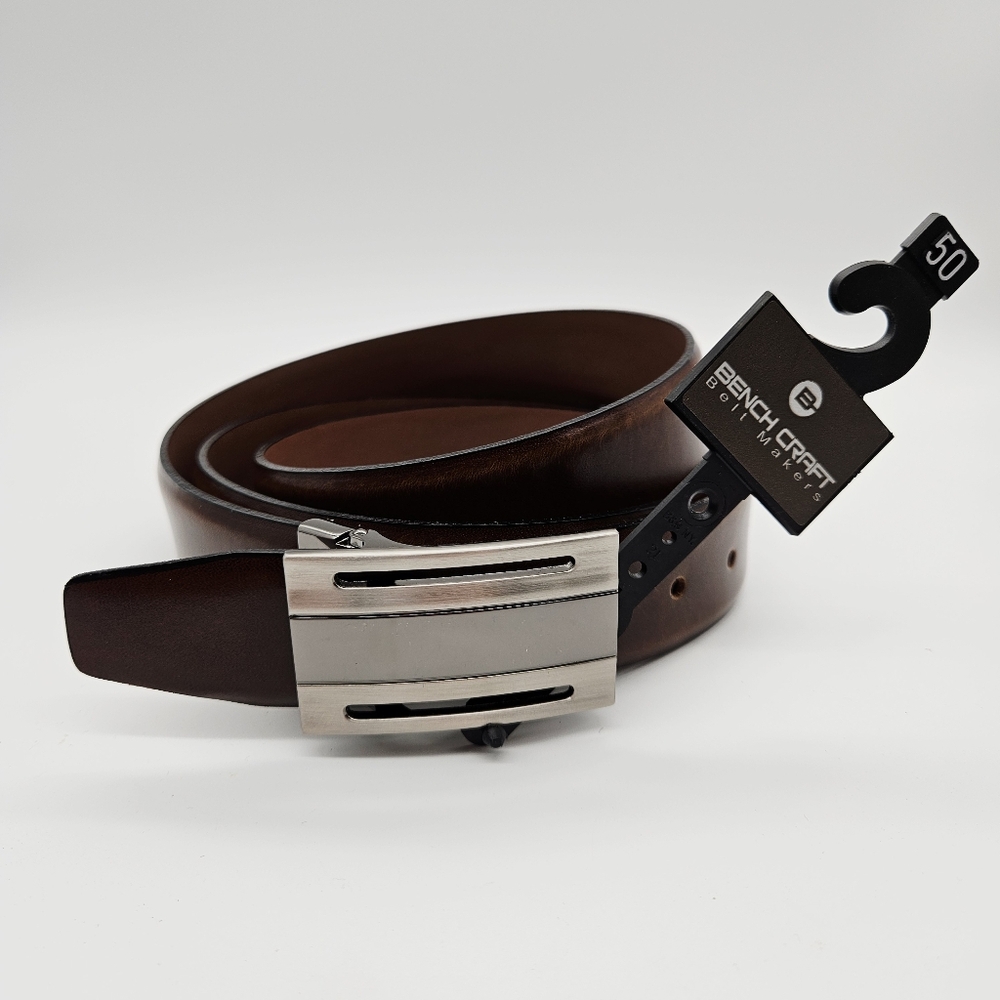 BENCH CRAFT | smooth leather silver buckle belt